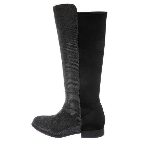 Stuart Weitzman Other - Stuart Weitzman Kids Shimmer Riding Boots Size 10 | Silver Stretch Panel